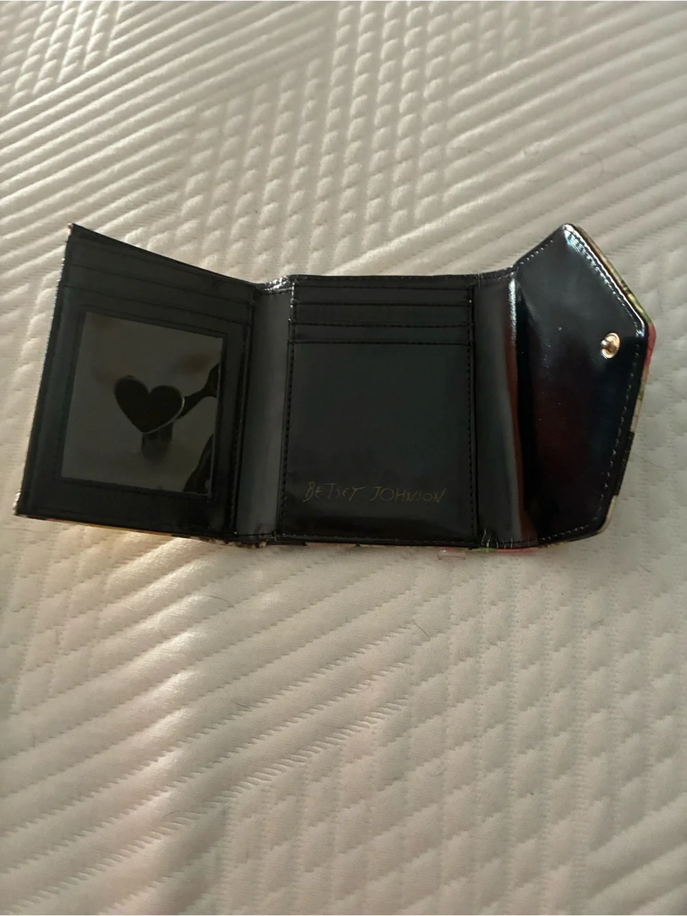 Betsey Johnson Multicolor Floral Snake-Print Tri-Fold Wallet